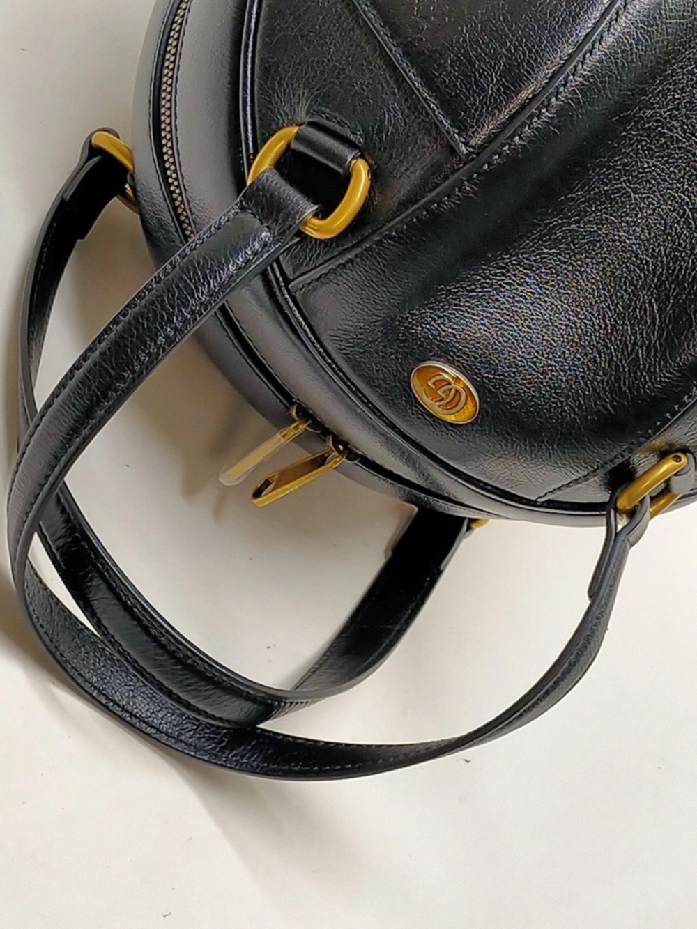 Gucci GG Black leather Tifosa Ball Bag - Picture 6 of 10